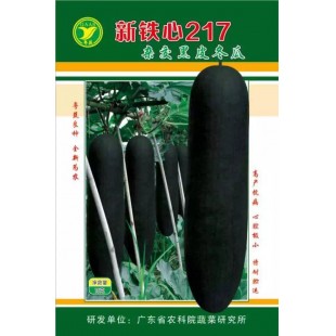 广东粤蔬 新铁心217冬瓜种子 果实炮弹型 皮墨绿色 瓜长约80-85厘米 肉厚 空腔小 冬瓜种子 15克装