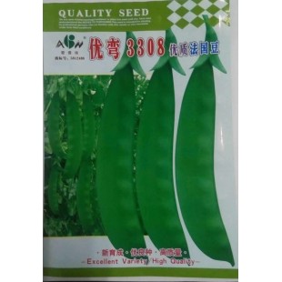 广东爱普农 优弯3308 法国荷兰豆种子 改良 中早熟 高抗白粉病 夹长10-12厘米 荷兰豆种子 400克装