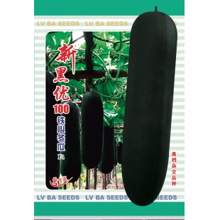 广州绿霸 新黑优100铁心冬瓜种子 瓜炮弹型 长70-85厘米 瓜皮墨绿色 心室小 肉质紧实 特耐贮运 冬瓜种子 200粒装