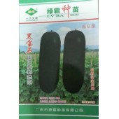 广州绿霸 黑宝石出口型黑皮冬瓜 长50-65厘米 瓜型靓 单瓜重15-20公斤 皮色墨绿 肉厚 心室小 200粒装 冬瓜种子