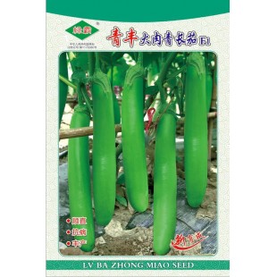广州绿霸 青丰大肉青长茄种子  绿色光亮,果实顺直,果长30-36cm 单果平均重310-350克左右 茄子种子 1000粒装