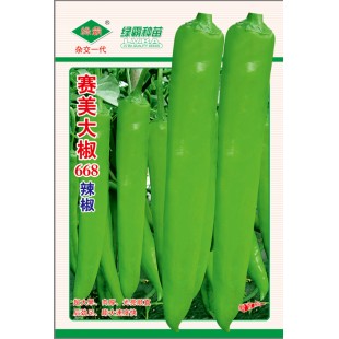 广州绿霸 赛美大椒668 超大果 肉厚 光亮顺直 高抗病 特丰产 辣椒种子 10克装