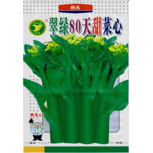 广东粤蔬 翠绿80天菜心种子 广东农科院选育 播种至初收45-50天 亩产1500公斤 菜心种子 400克装